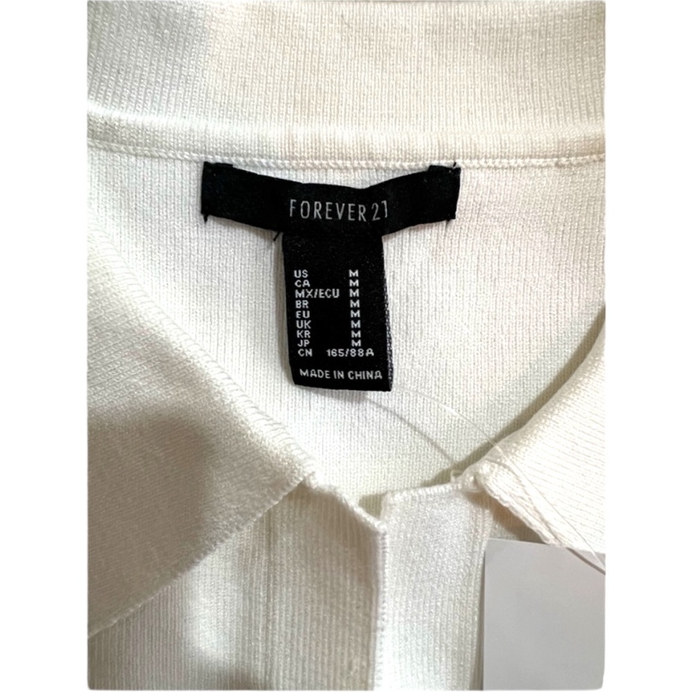Forever 21 Sleeveless Sweater-Knit Crop Top ivory cream medium M vest NWT - Picture 8 of 10